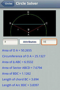 Geometry Pro helps students solve challenges like the area of a circule