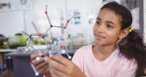 A student working on a STEM project