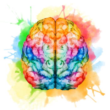 Beautiful vector image with nice watercolor brain