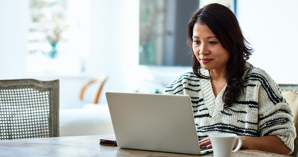 Lady using her laptop