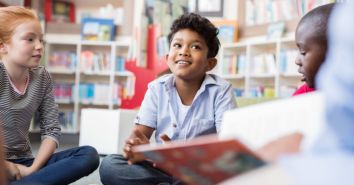 A happy student in circle time